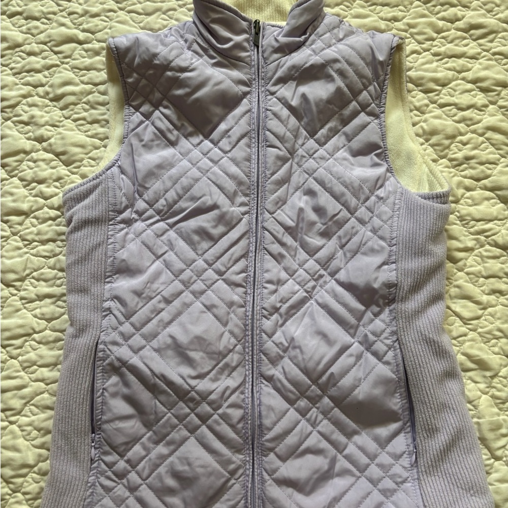 Quilted Sleeveless Jacket - Light Purple